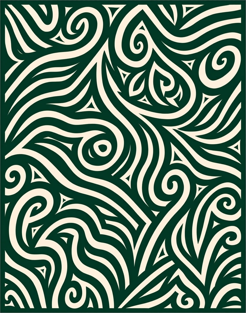 Organic Swirl Pattern Decorative Rug