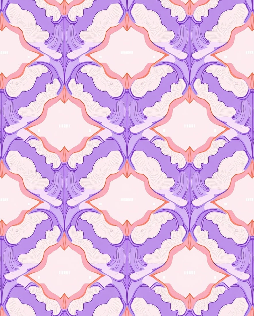 Pastel Floral Symmetry Pattern Rug