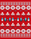 Red White Blue Gnome Snowflake Jacquard Rug