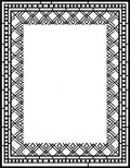 Classic Geometric Patterned Border Design Rug