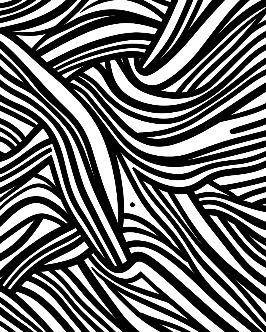 Bold Black White Striped Pattern Rug
