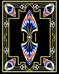 Bold Geometric Floral Art Deco Rug