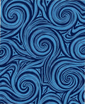 Abstract Swirly Blue Line Art Rug