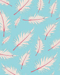 White Feather Design With Red Accents Rug