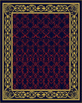 Ornate Red And Gold Border Design Rug