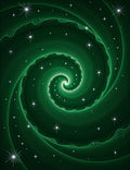 Cosmic Green Swirl Starry Rug