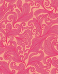 Vibrant Pink Swirl Floral Pattern Rug