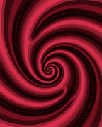 Crimson Depth Spiral Swirl Rug