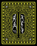 Gothic Yellow Skeleton Dancing Border Rug