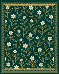 Dark Green floral pattern Rug