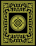 Ornate Yellow Black Geometric Medallion Design Rug