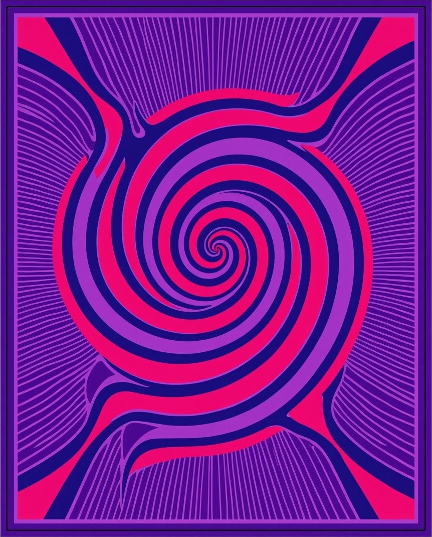Vibrant Purple Pink Swirl Pattern Rug
