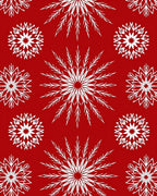 Red White Starburst Mandala Pattern Rug
