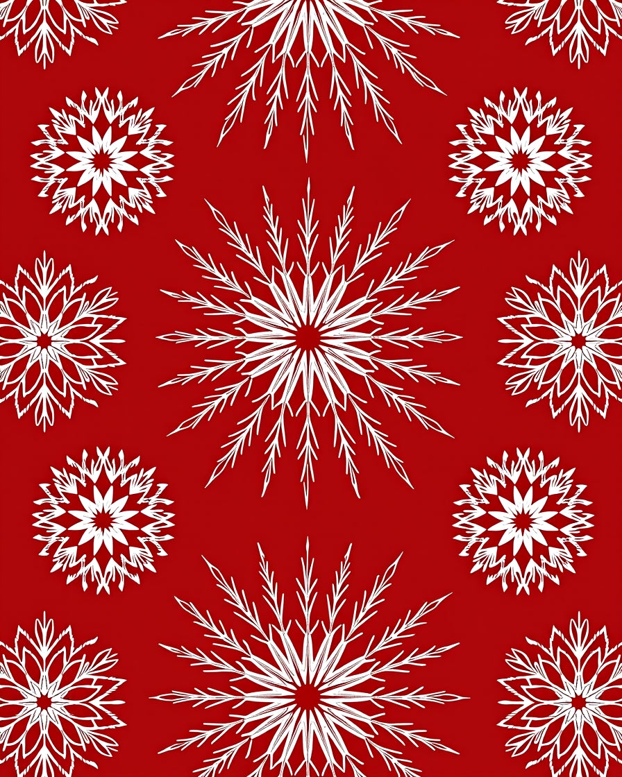 Red White Starburst Mandala Pattern Rug