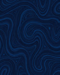 Deep Blue Swirl Abstract Pattern Rug