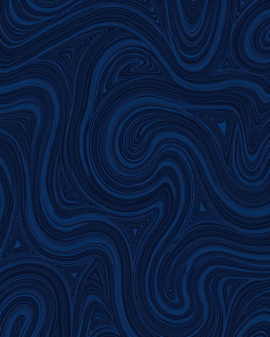 Deep Blue Swirl Abstract Pattern Rug