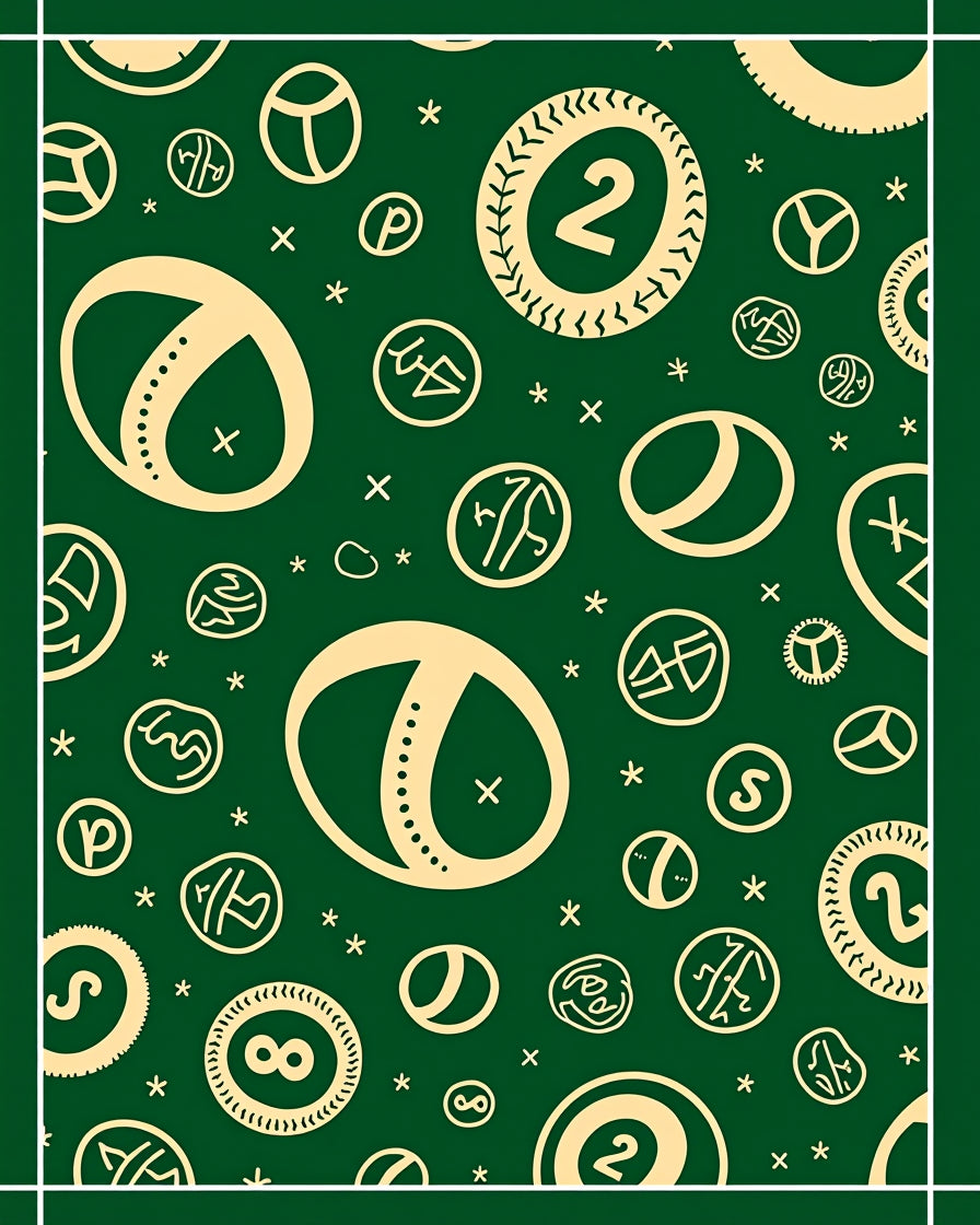 Whimsical Beige Symbols Patterned Rug