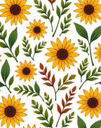 Bright Sunflower Leaf Pattern Rug