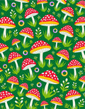 Whimsical Mushroom And Grass Pattern Rug