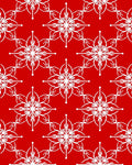 Red White Starburst Geometric Pattern Rug