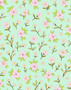 Charming Pink Floral Branches Pattern Rug