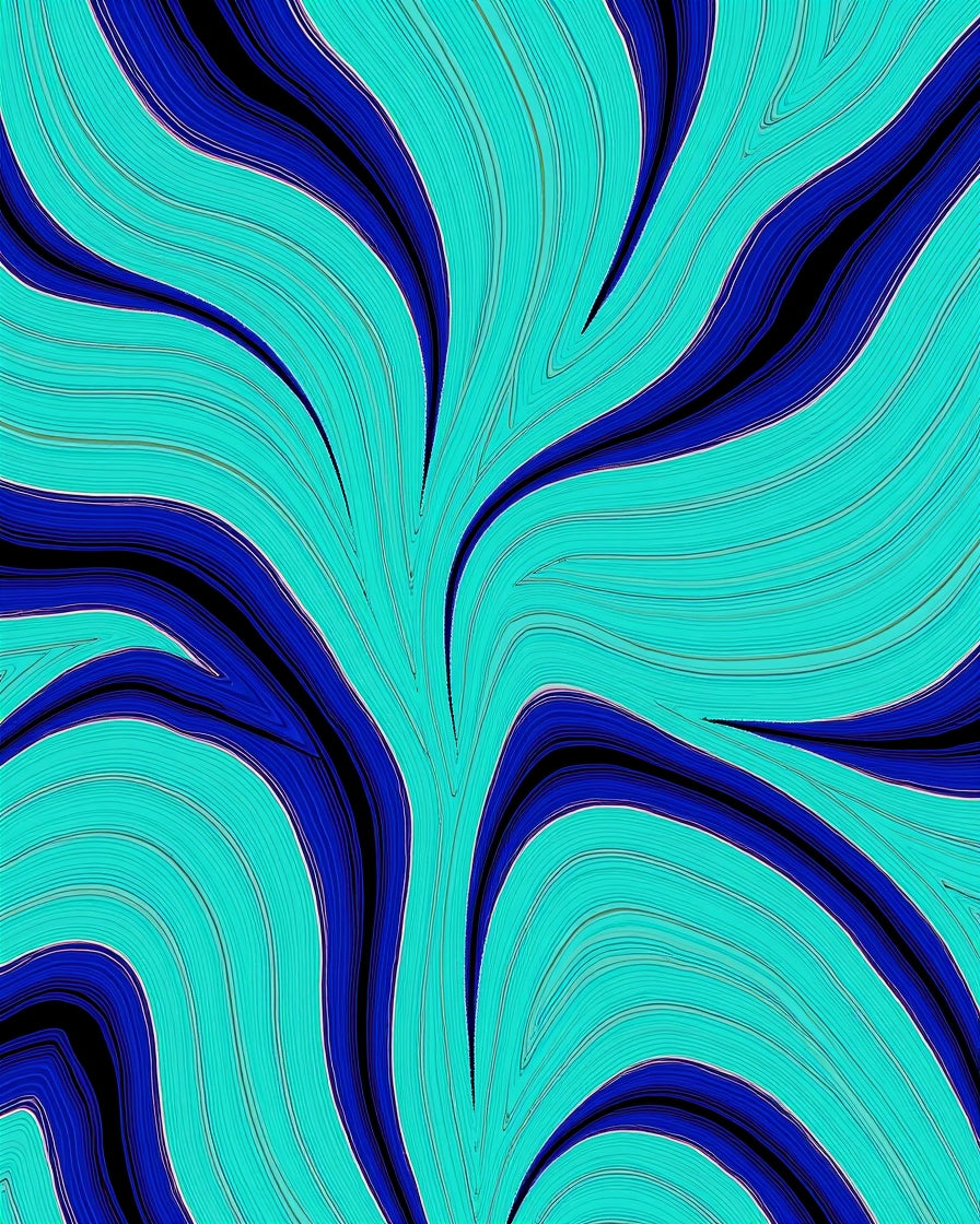 Abstract Blue Aqua Swirl Pattern Rug