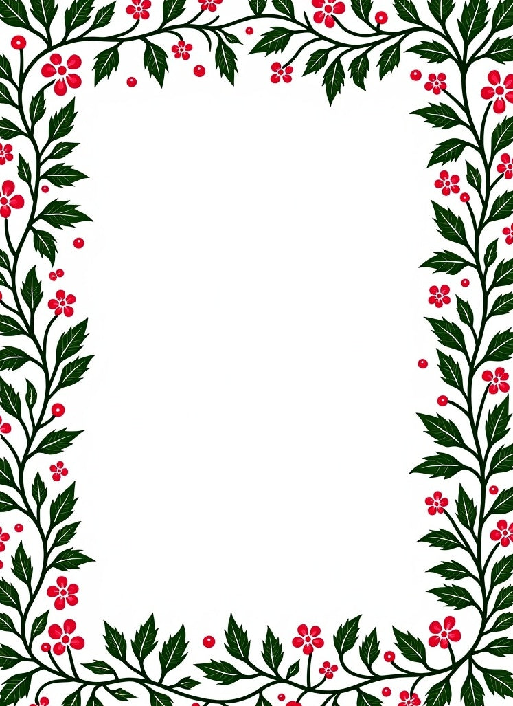 Red Berry Vine Garland Rug