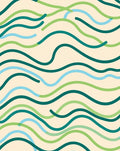 Abstract Wavy Line Pattern Rug