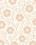 Delicate Floral Swirl Pattern Rug