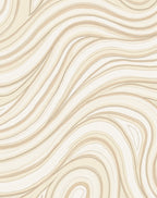 Cream Beige Abstract Wave Pattern Rug