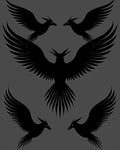 Mythical Bird Silhouette Pattern Design Rug