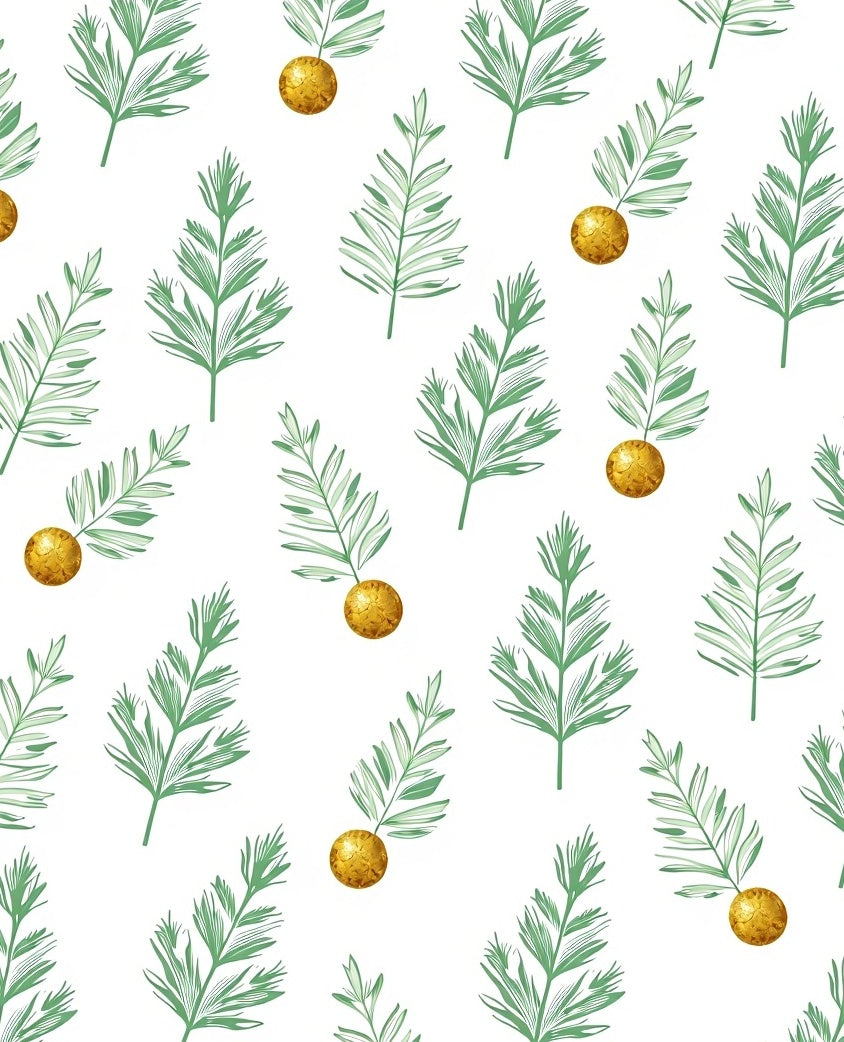 Green Leaf Gold Orb Whimsical Rug