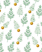 Green Leaf Gold Orb Whimsical Rug