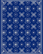 Lapis White Floral Labyrinth Rug
