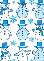 Charming Blue Snowman Winter Scarf Rug