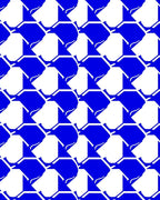 Bold Blue White Geometric Art Rug