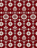 Crimson Snowflake Diamond Pattern Rug