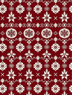 Crimson Snowflake Diamond Pattern Rug