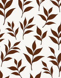 Brown Leafy Branch Pattern Rug