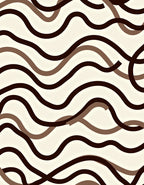 Chocolate Brown Cream Wavy Lines Rug