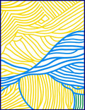 Abstract Blue And Yellow Lines Rug
