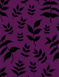 Dark Black Leaf Patterned Contemporary Rug