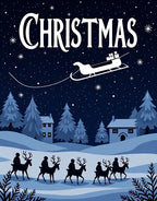 Night Sleigh Ride Festive Pattern Rug