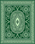 Emerald Green Ornate Floral Medallion Rug