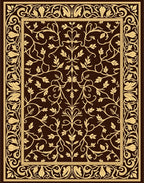 Ornate Vine Leaf Pattern Rug