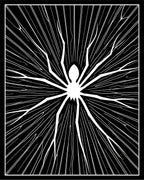 Bold White Spider Abstract Design Rug