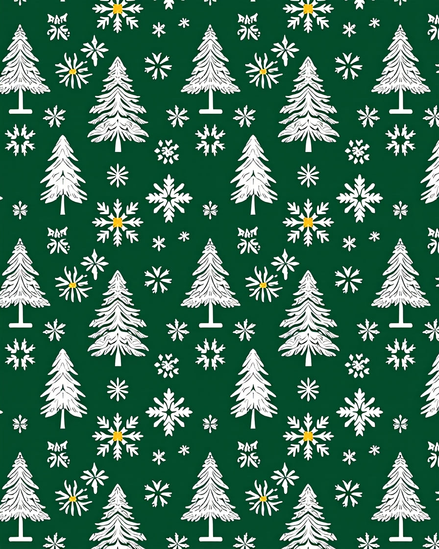 Winter White Trees Snowflake Medley Rug