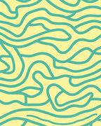 Aqua Lines On Yellow Background Rug