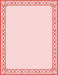Red Geometric Diamond Border Pattern Rug