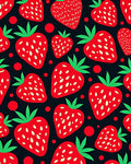 Red Strawberry Pattern Rug